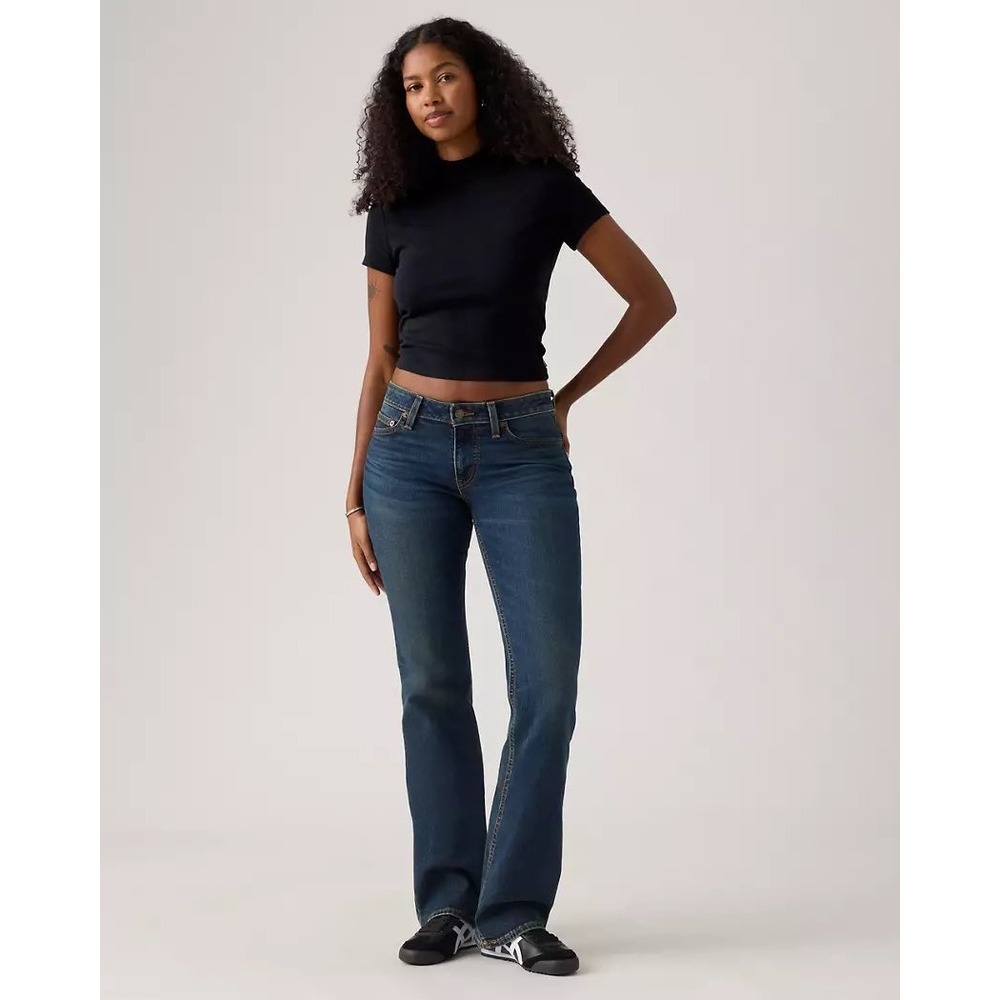 Levis 518 Superlow Bootcut Jeans 1L Medium Wash Stretch Denim Low Rise Y2K